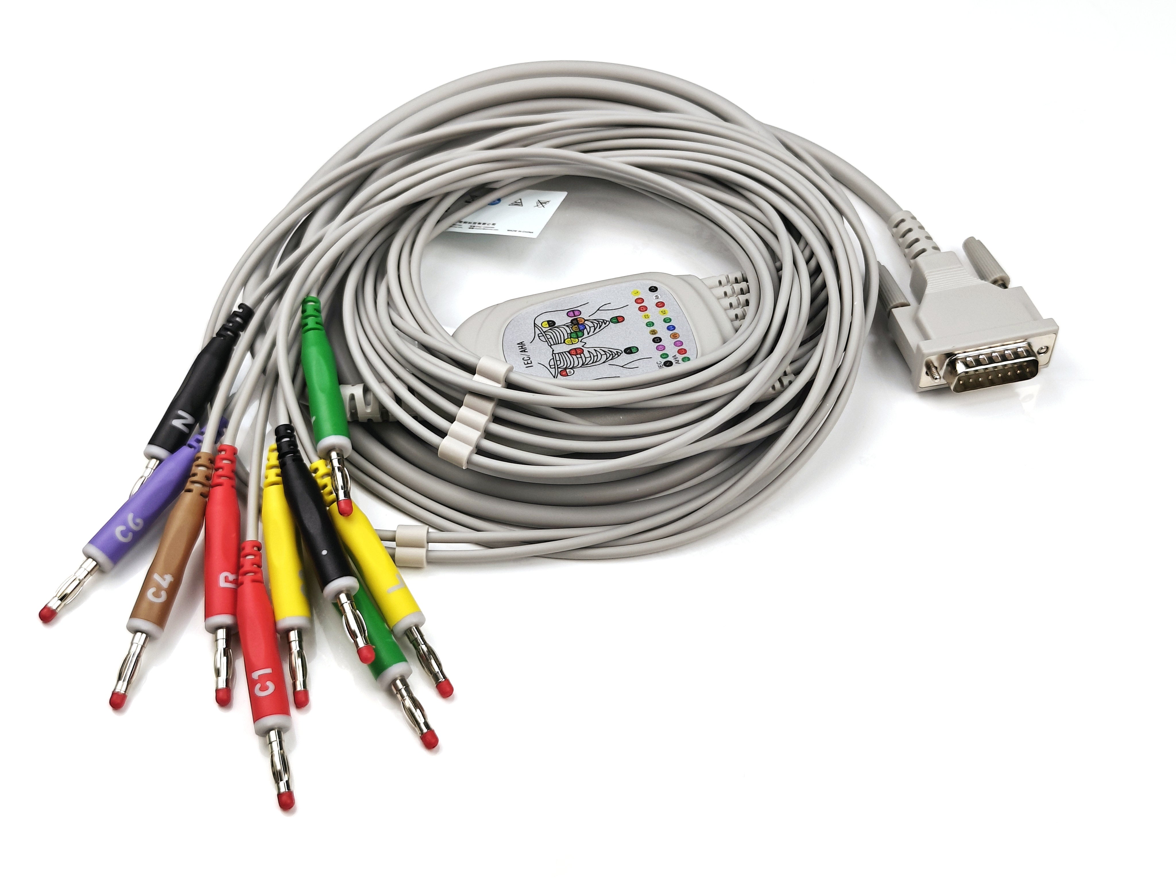 Cavo 10 Piomini Banana Cavo ECG A 10 Piombini Banana AHA Per Monitor GE Marquette MAC 500/1200 - Nuovo, Spedizione Veloce Cavo ECG Marquette - Foto 10