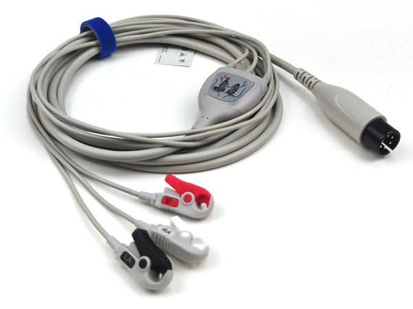 Plinma Hot Sell AAMI 6Pin Compatible Direct Connect ECG Cable 3eads Pinch AHA P3351-38
