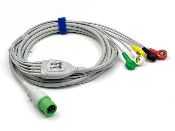 Contec Compatible Contec CMS8000 ECG Cable 5Lead Snap IEC 7Pin P3520-A1